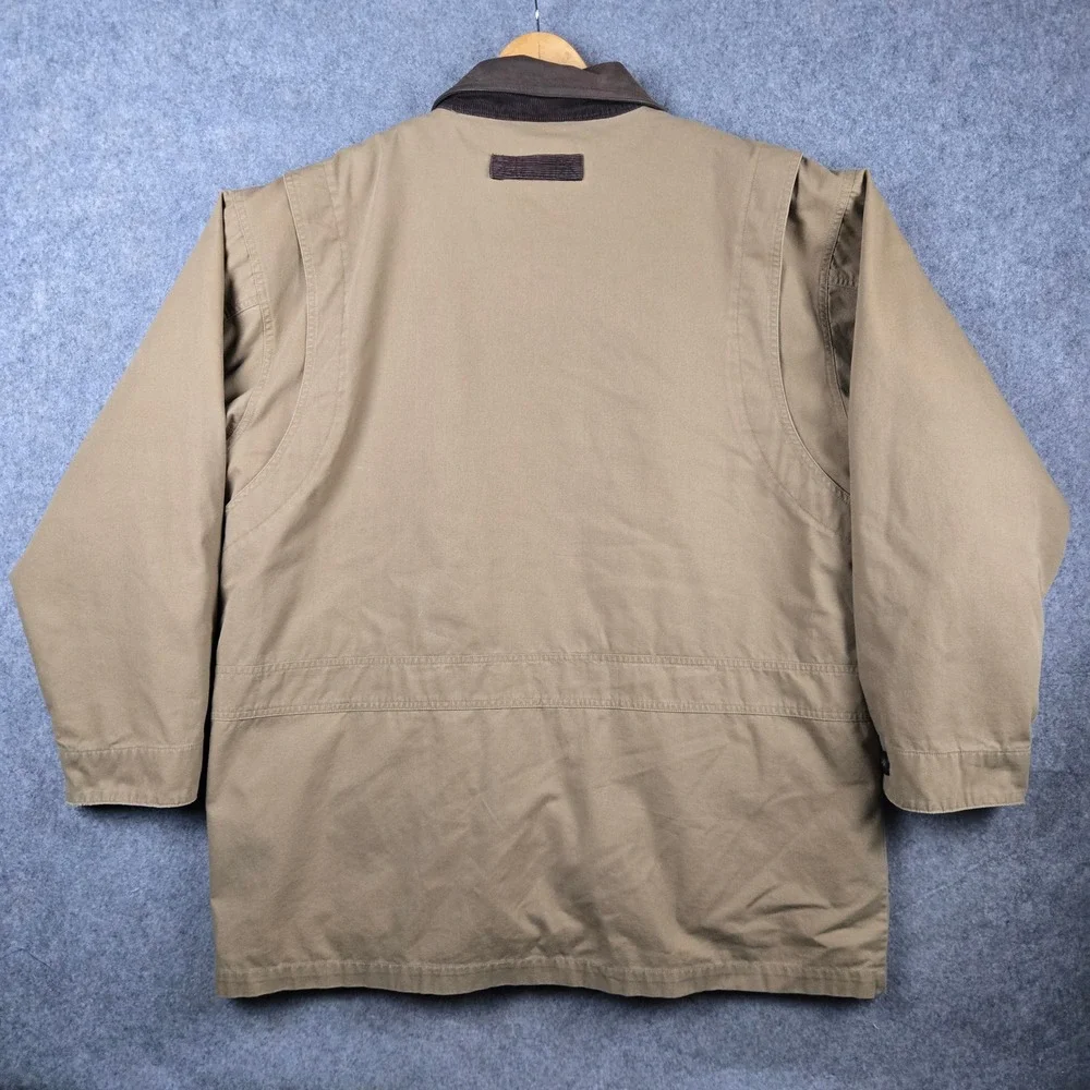North Bay Barn Jacket Mens Large Tan Wool Lined Canvas Field Coat Workwear Chore